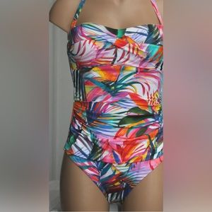 NEW Ralph Lauren Tropic Palm Underwire Bandeau Tummy size 12